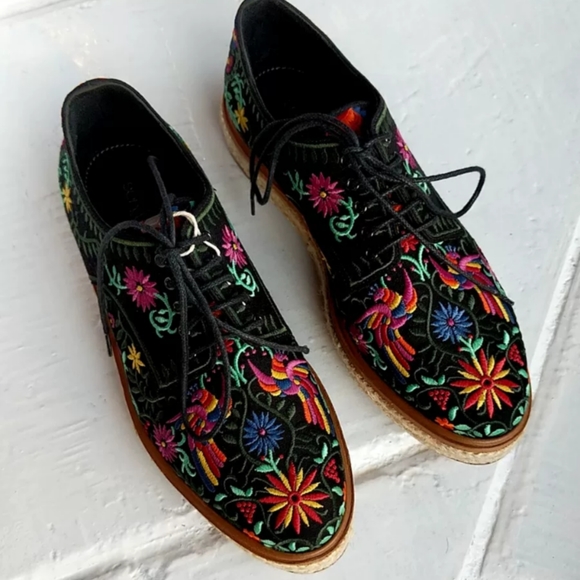 Brand New Sergio Rossi Black Embroidered Canvas Espadrille Sneakers - Picture 14 of 14